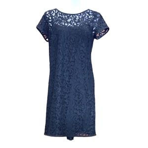 Ann Taylor LOFT Black/Navy Lace Dress, with
slip underneath and tie back